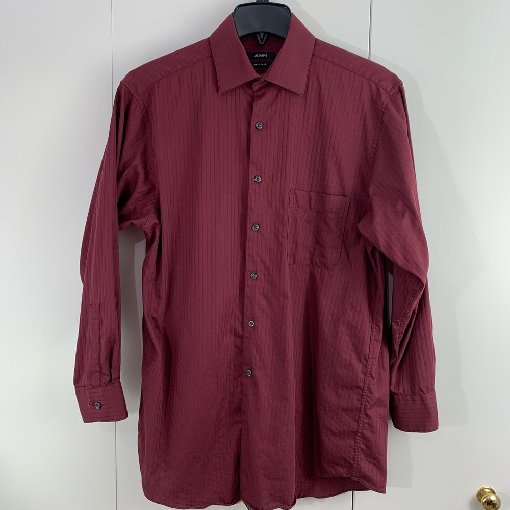 Alfani 15 1/2 32-33 medium 100% Cotton maroon
